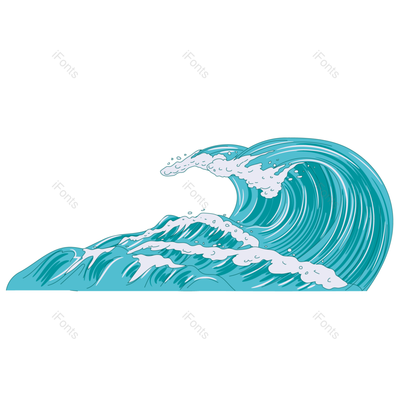 水花图片,蓝色元素,浪花PNG,手绘浪花免抠素材